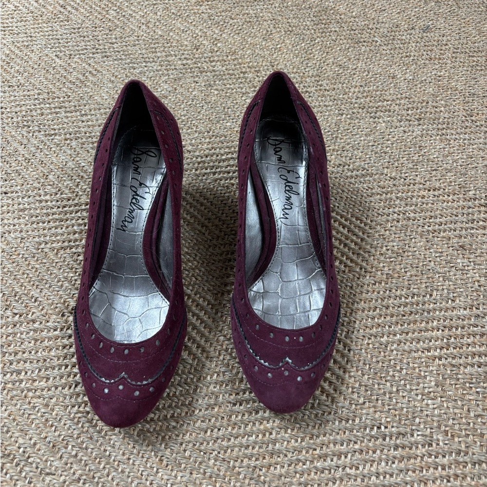 Bandolino Purple Heels with Suede and Perforated Design